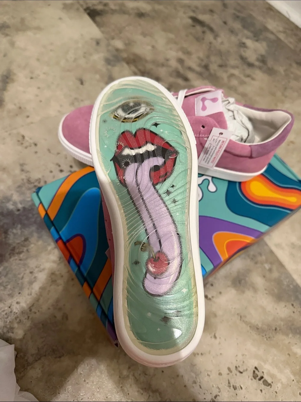 Cosmic Pink Halo Suede Low-Top Women's Sneakers - White Sole